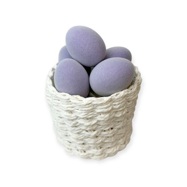 Декоративне яйце великоднє лавандове оксамитове 9 см e-velvet-lavender-9-10 фото