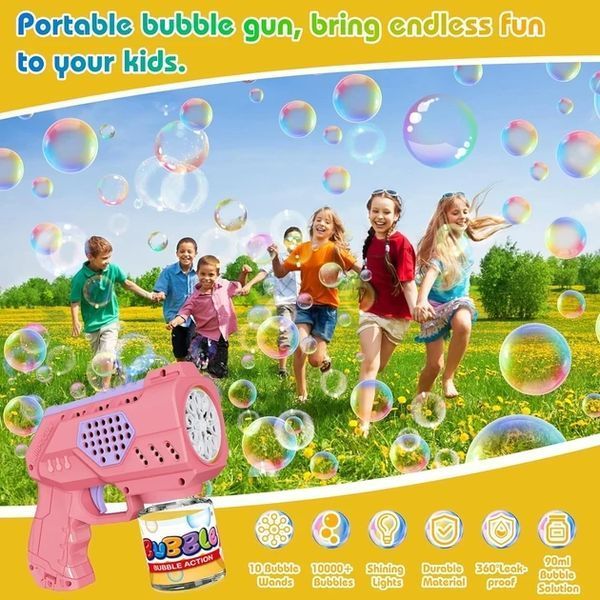 Іграшковий пістолет для мильних бульбашок Bubble Gun рожевий AL-2032-pink фото