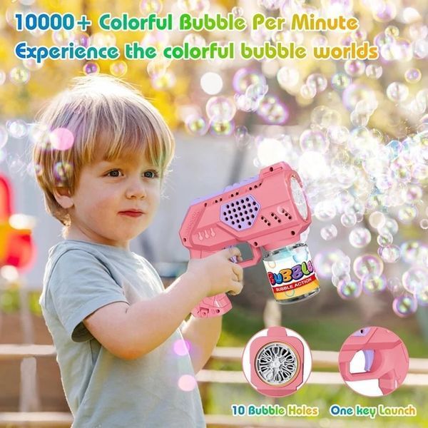 Іграшковий пістолет для мильних бульбашок Bubble Gun рожевий AL-2032-pink фото