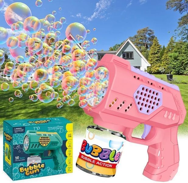 Іграшковий пістолет для мильних бульбашок Bubble Gun рожевий AL-2032-pink фото