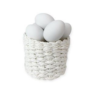 Декоративне яйце великоднє біле матове 6 см e-matte-white-6-10 фото