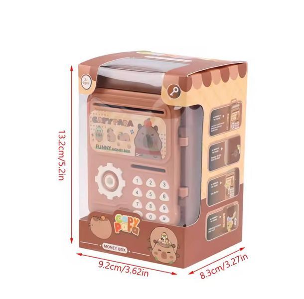 Детская копилка-сейф "Capy Para Money Box" коричневая safe-brown фото