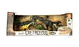 Ігровий набір фігурок динозаврів 5 шт. + 2 фігурки ландшафт Cretaceous 1-SHVAB-17(1) фото