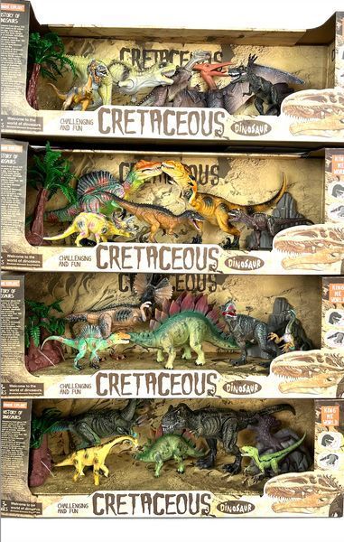 Ігровий набір фігурок динозаврів 5 шт. + 2 фігурки ландшафт Cretaceous 1-SHVAB-17(1) фото
