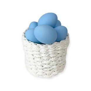 Декоративне яйце великоднє блакитне матове 6 см e-matte-blue-6-10 фото