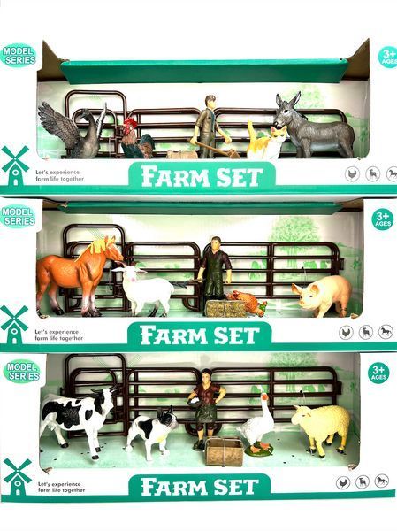 Набір дитячих іграшок Ферма 6 фігурок + огорожа Farm Set 1-SHVAB-34(3) фото